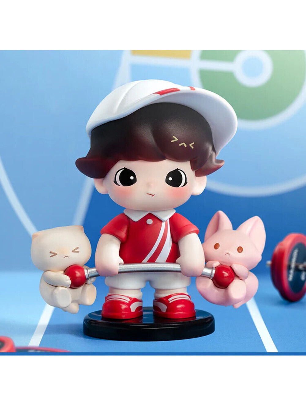 POP MART DIMOO WORLD "I Can Make It" Red Version Brown Hair ABS PVC Figure Toy